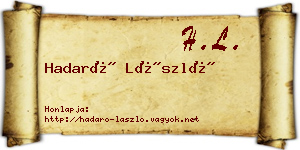 Hadaró László névjegykártya