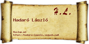Hadaró László névjegykártya